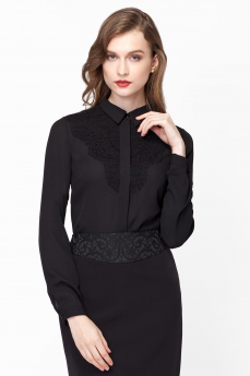 Черная блузка с длинными рукавами Vilatte