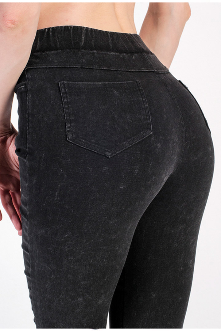 Фото товара 9415, черные джинсовые легинсы